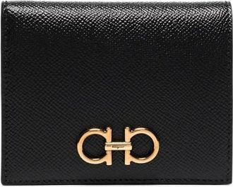 Ferragamo Gancini Vouwportemonnee - Dames - Portefeuilles - Zwart - ONE Size - Leer - Accessoires