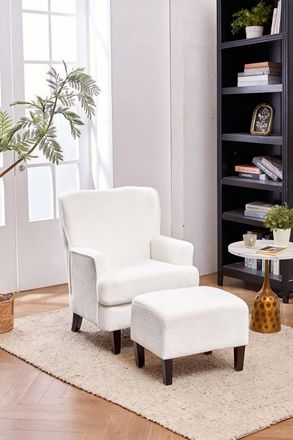 Living and Home Modern Teddy Upholstered Armchair in White