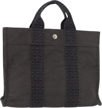 Herm&egrave;s Pre-owned Vintage Canvas Tote Bag - Dames - Vintage Shopper - Zwart - ONE Size - Vintage