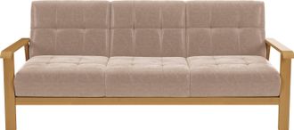 Sit&more 3-Sitzer »Billund« Armlehnen aus eichefarbigem Buchenholz, verschiedene Bezüge und Farben