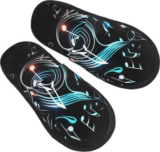Generic Shoes Music Note Anti-Skid Slippers Comfy Sliders For Indoor Outdoor Winter L