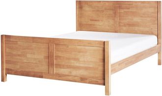 Beliani Beliani - Letto Matrimoniale con Testiera Struttura a Doghe in Legno chiaro 140 x 200 cm Champagnat