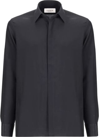 Laneus Camicia in crêpe de chine - Nero