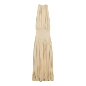 Toteme Soft Gathered Dress - female - Tot&ecirc;Me - Gowns - Beige - M - Dresses