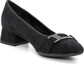 Ara Womens Buckle Block Heel Pump In Black
