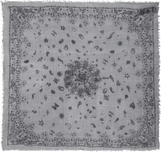 Zadig&Voltaire Nuage Bandana 90 Sjaal - Dames - Wintersjaals - Grijs - ONE Size - Wol - Accessoires