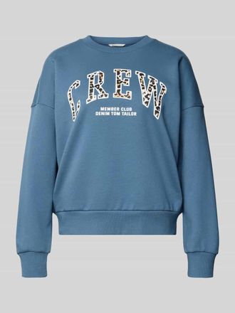 Tom Tailor Denim Loose Fit Sweatshirt aus reiner Baumwolle in Blau, Gr&ouml;&szlig;e XS