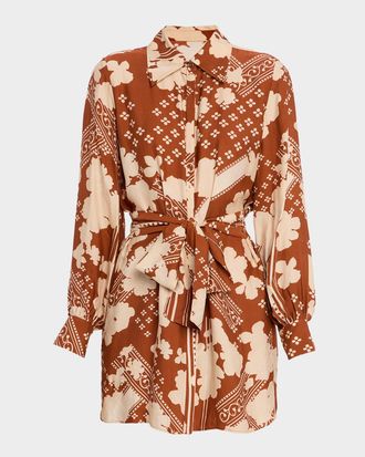 Ramy Brook Ada Belted Mini Shirtdress