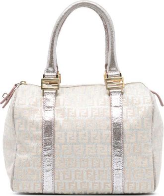 Fendi Pre-owned Fendi Mini Zucchino Metallic Canvas Forever Bauletto Boston Bag Ladies 9Z4D8K58JTWFM3T0