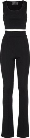 Philipp Plein Merino Extrafine Leisurewear Top/Broeken Signature - Dames - Jumpsuits - Zwart - L - Wol - Jumpsuits & Playsuits