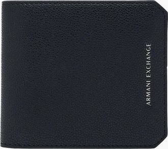 A|X Armani Exchange Mens Alex Bifold Leather Coin Wallet - Black - Size: ONE size