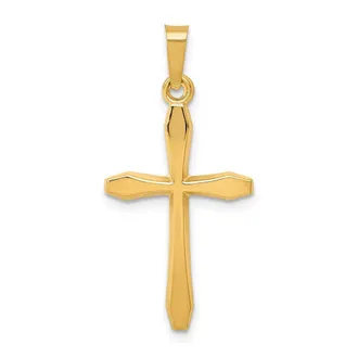 Diamond2Deal 14k Yellow Gold Polished Passion Cross Pendant