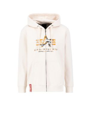 Alpha Industries Alpha Industries Mens Basic Puff Print Camo Zip Hoodie - Off-White - Size X-Large