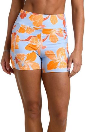 La Blanca Outline Floral High Waist Bike Shorts in Drift at Nordstrom, Size X-Small