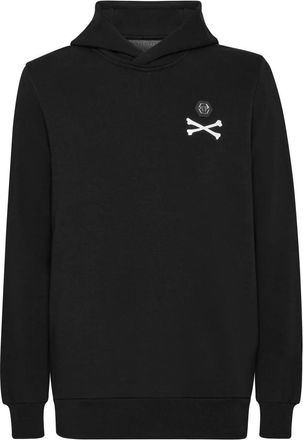 Philipp Plein Hooded Sweatshirt Skeleton - Heren - Hoodies - Zwart - 4XL - Katoen - Hoodies & sweatvesten