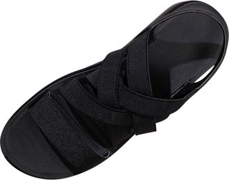 Generic Black Ladies Breathable Flat Sandals with Elasticized Design for A Secure and Comfortable Fit