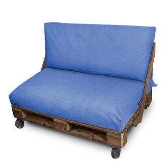 Happers Happers - Coj&iacute;n Para Palets Toldotex Azul Set: Asiento 120x80x20 (liso) + Respaldo 120x45x25 (liso) Azul