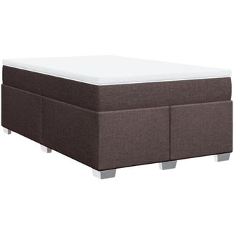 vidaXL Vidaxl - Cama Box Spring Con Colch&oacute;n Tela Marr&oacute;n Oscuro 120x190 Cm