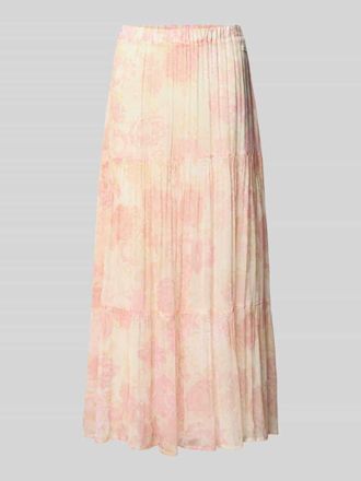 Oh April Maxirock aus Viskose im Stufen-Look Modell Caloa in Rosa Melange, Gr&ouml;&szlig;e XL