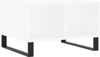 vidaXL Mesa de centro madera contrachapada blanco 60x50x36,5 cm vidaXL