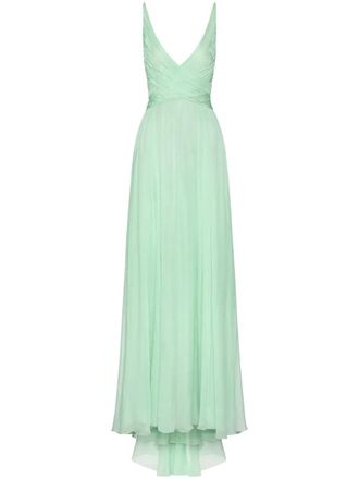 Valentino Garavani chiffon evening dress - women - Elastane/Silk/Viscose - 40 - Green