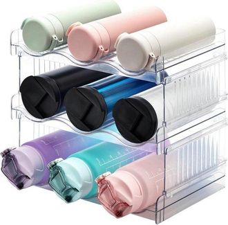 No Brand Botellero/estante Para Botellas Apilable - Estante Para Botellas Para Almacenamiento Y Organizaci&oacute;n De Cocina - Organizador De Refrigerador (juego De 