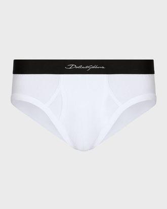 Dolce & Gabbana Mens Italic Logo Midi Briefs
