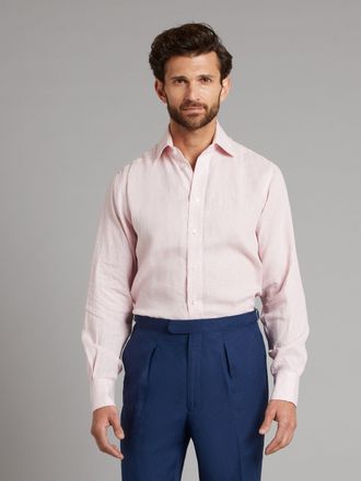Oliver Brown Linen shirt - Puppytooth Pale Pink
