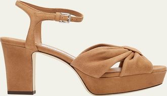 Jimmy Choo London Heloise 80mm Suede Platform Sandals