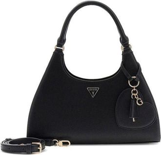 Guess Womens Shoulder Bag Black Polyurethane - Satchel-Bags