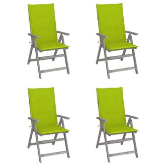 vidaXL Vidaxl - Sillas Reclinables Jard&iacute;n Y Cojines 4 Uds Madera Maciza Acacia