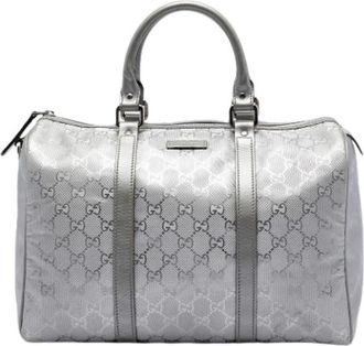 Gucci Pre-owned Handbags, female, Gray, Size: ONE SIZE Pre-owned Fabric Travel Bag