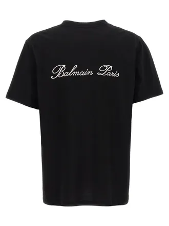 Balmain Logo-Embroidered T-shirt - Black