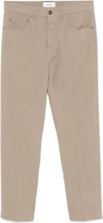 Lardini Beige Straight Jeans - Heren - Regular Fit Jeans - Grijs - W36 - Katoen - Jeans