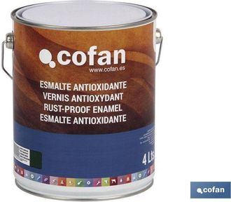 cofan Cofan Esmalte Antioxidante Negro Brillo (4l), Esmalte Antioxidante En Color Blanco Brillo, Negro Brillo, Verde Carruaje Y Gris Plata. De F&aacute;cil Aplicac