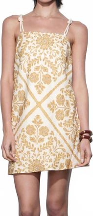 Greylin Nadine Scarf Print Mini Dress In Brown/yellow
