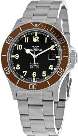 Glycine Combat Sub 42 Automatic Black Dial Mens Watch GL0171
