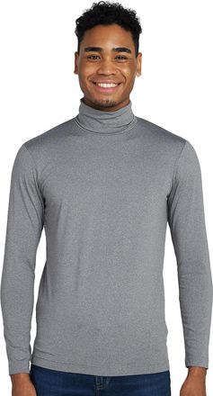 Lapasa Mens Middleweight Turtleneck Base Layer Top for Men Thermal Underwear Top Long Sleeve T-Shirt M124, Heather Gray, M