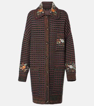 Etro Cappotto in maglia con ricamo