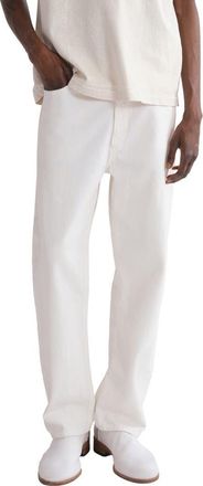 A Gold E 90s Mid Rise Relaxed Straight Leg Jeans in Tempo Soft White Paint Coat at Nordstrom, Size 33