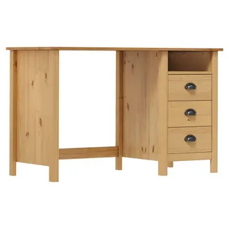 vidaXL Scrivania Hill Con 3 Cassetti 120x50x74 Cm In Massello Di Pino - Vidaxl