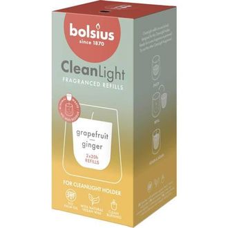 Bolsius geurkaars CleanLight Refill - Grapefruit & Ginger (set van 2)