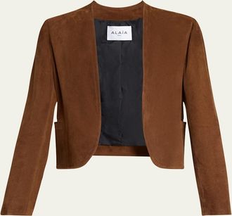 Alaia Suede Open Blazer Jacket
