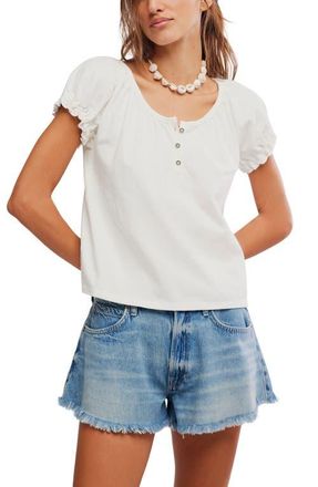 Free People Issa Puff Sleeve Top in Clean Ivory at Nordstrom, Size Small