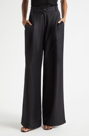 Toccin Solara Pleat Front Wide Leg Pants in Jet at Nordstrom, Size 00