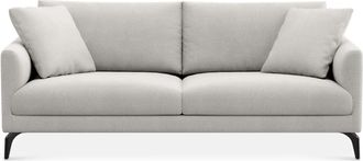Castlery Lena Sofa Customized, Performance Fleece, Medium Grey, Matte Black Legs, Spill Resistant, Removable Covers for Castlery