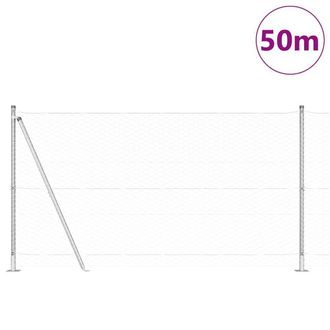Berkfield Home Hexagon Fence 1.2x50 m Galvanised Steel in Silver
