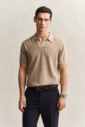 GANT Men Sunfaded Polo Sweater (4XL) DARK KHAKI