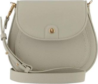 Pourchet Bride Soft Flap Crossbody Bag - Dames - Schoudertassen - Beige - ONE Size - Leer - Tassen