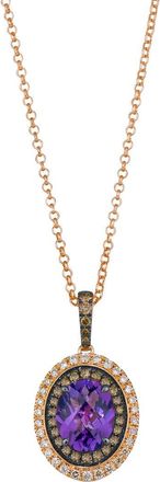 Le Vian Dark Amethyst 14K Rose Gold 2.95 Ct. Tw. Diamond & Dark Amethyst Pendant